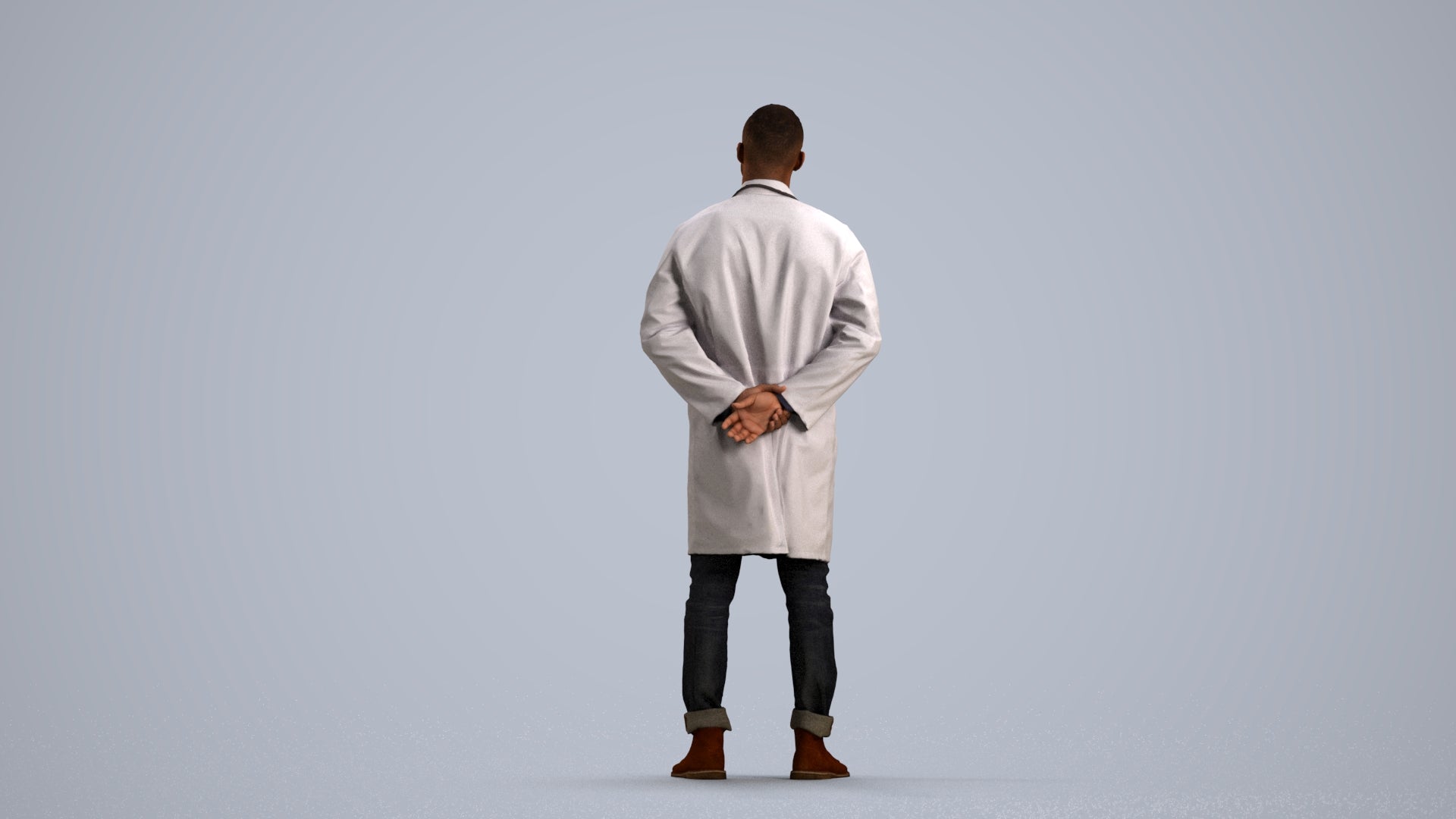 photogrammetry 3D man medical, realistic human model archviz FBX, front view render