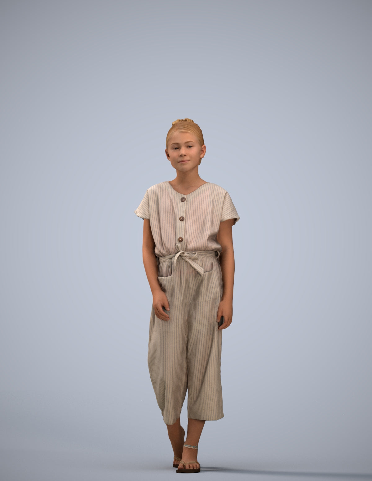 3D people model girl kids, scanned human for 3ds Max rendering