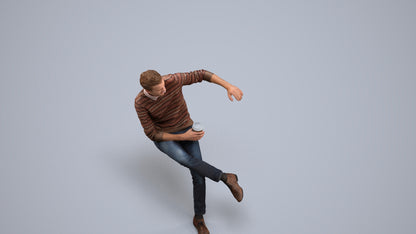 scanned 3D man casual sitting, photogrammetry people for Enscape and V-Ray, back view render