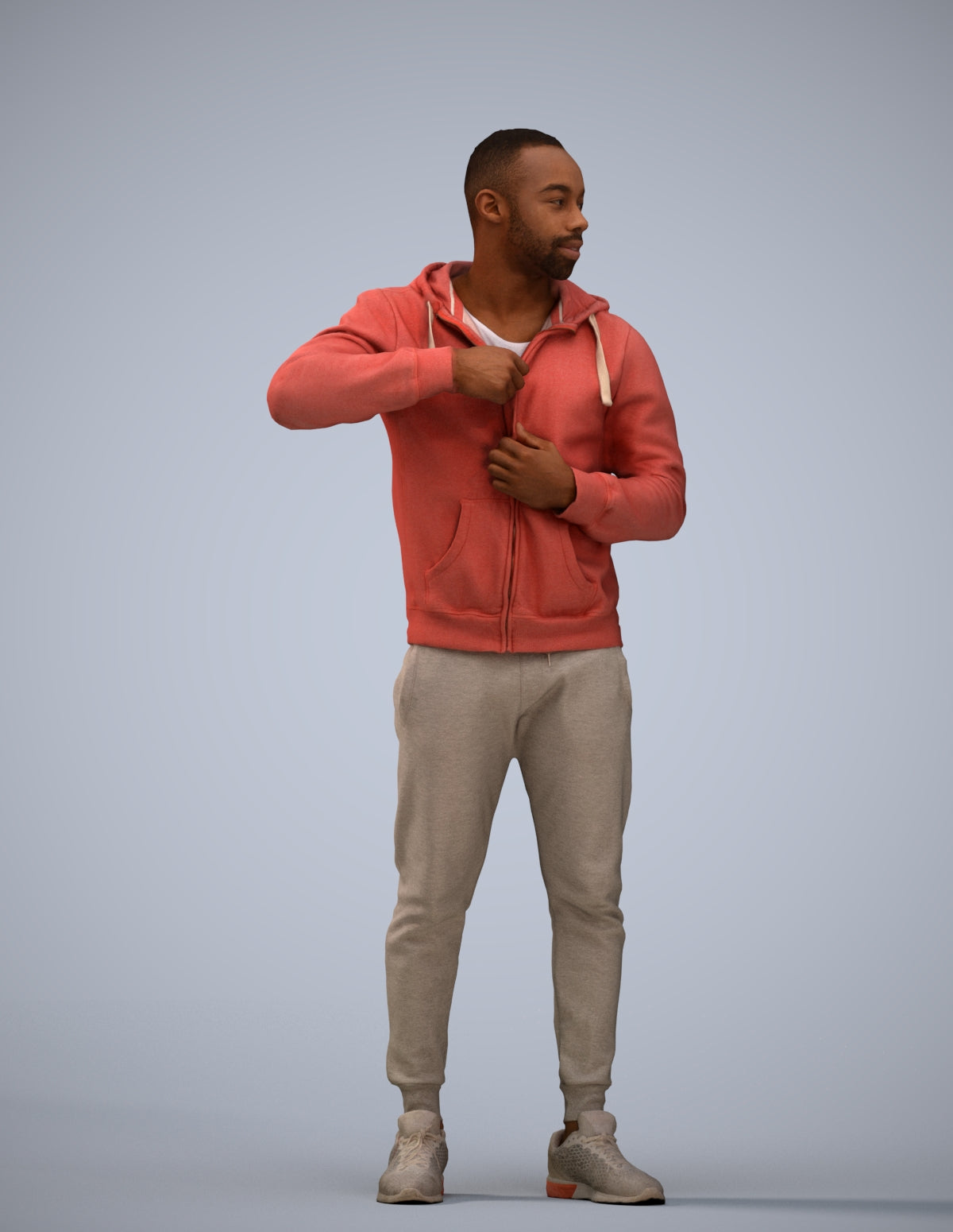photogrammetry 3D man sport standing, realistic human model archviz FBX