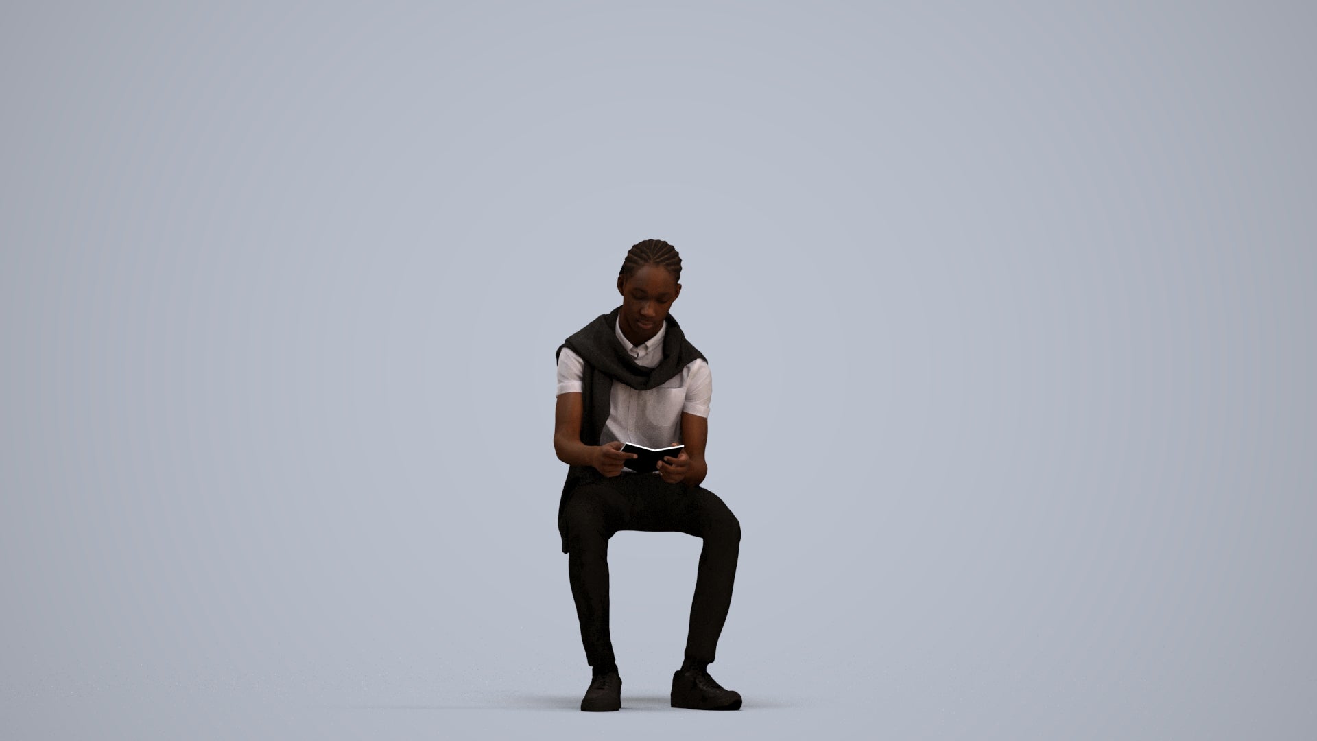 3D people model boy kids, scanned human for 3ds Max rendering, standing pose render