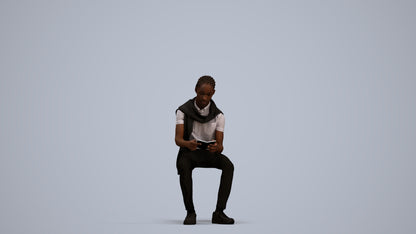 3D people model boy kids, scanned human for 3ds Max rendering, standing pose render