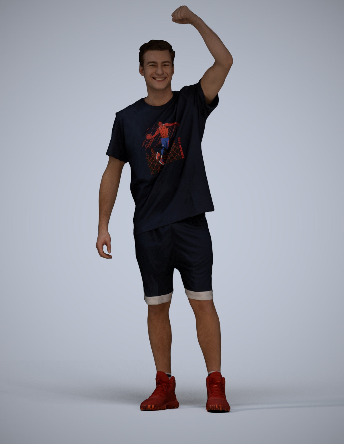 scanned 3D man sport, photogrammetry people for Enscape and V-Ray