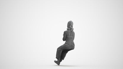 realistic 3D girl casual kids, scanned archviz people for Blender and 3ds Max, wireframe front view