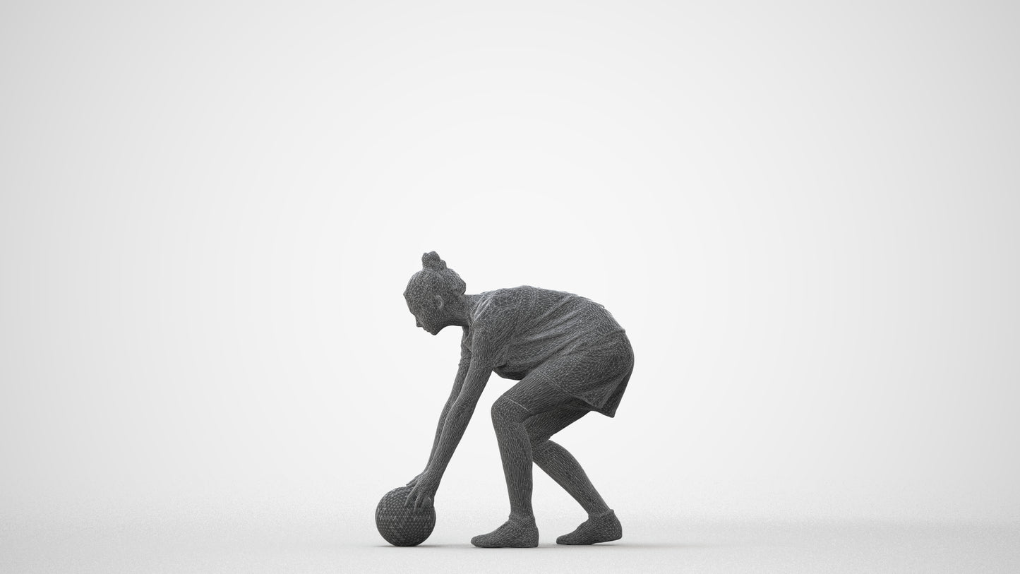 3D human model girl sport, photogrammetry scanned person for archviz, square thumbnail