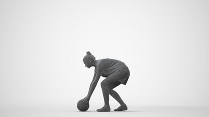 3D human model girl sport, photogrammetry scanned person for archviz, square thumbnail