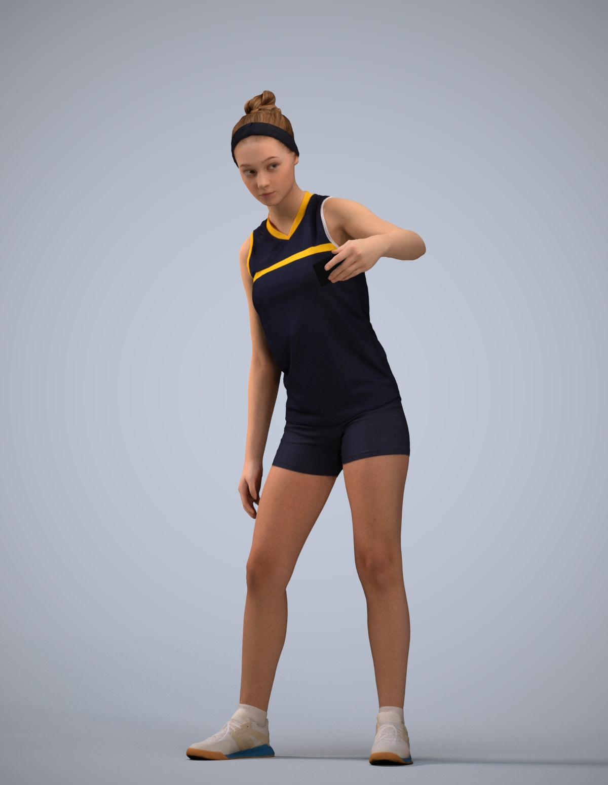 realistic 3D human girl sport, archviz people FBX OBJ for Blender