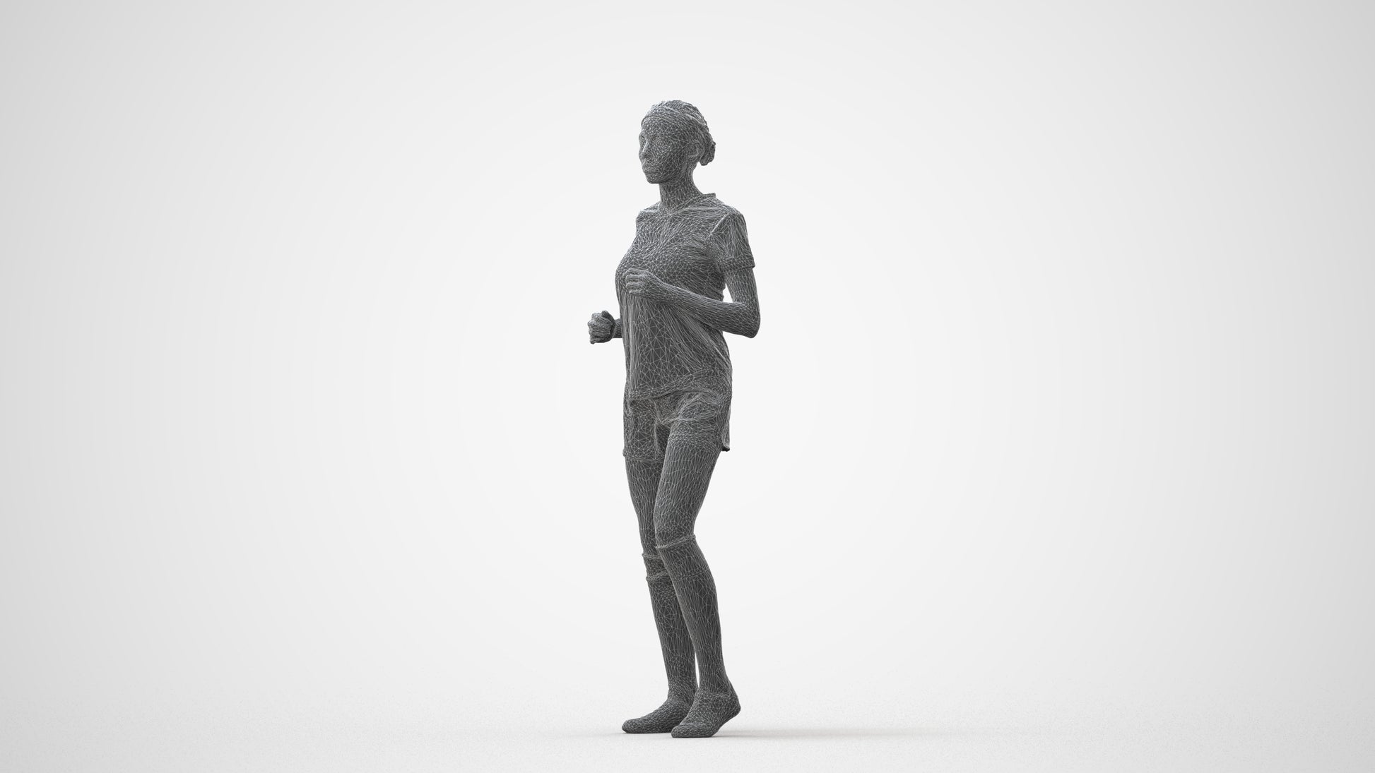 scanned 3D woman sport, photogrammetry people for Enscape and V-Ray, square thumbnail