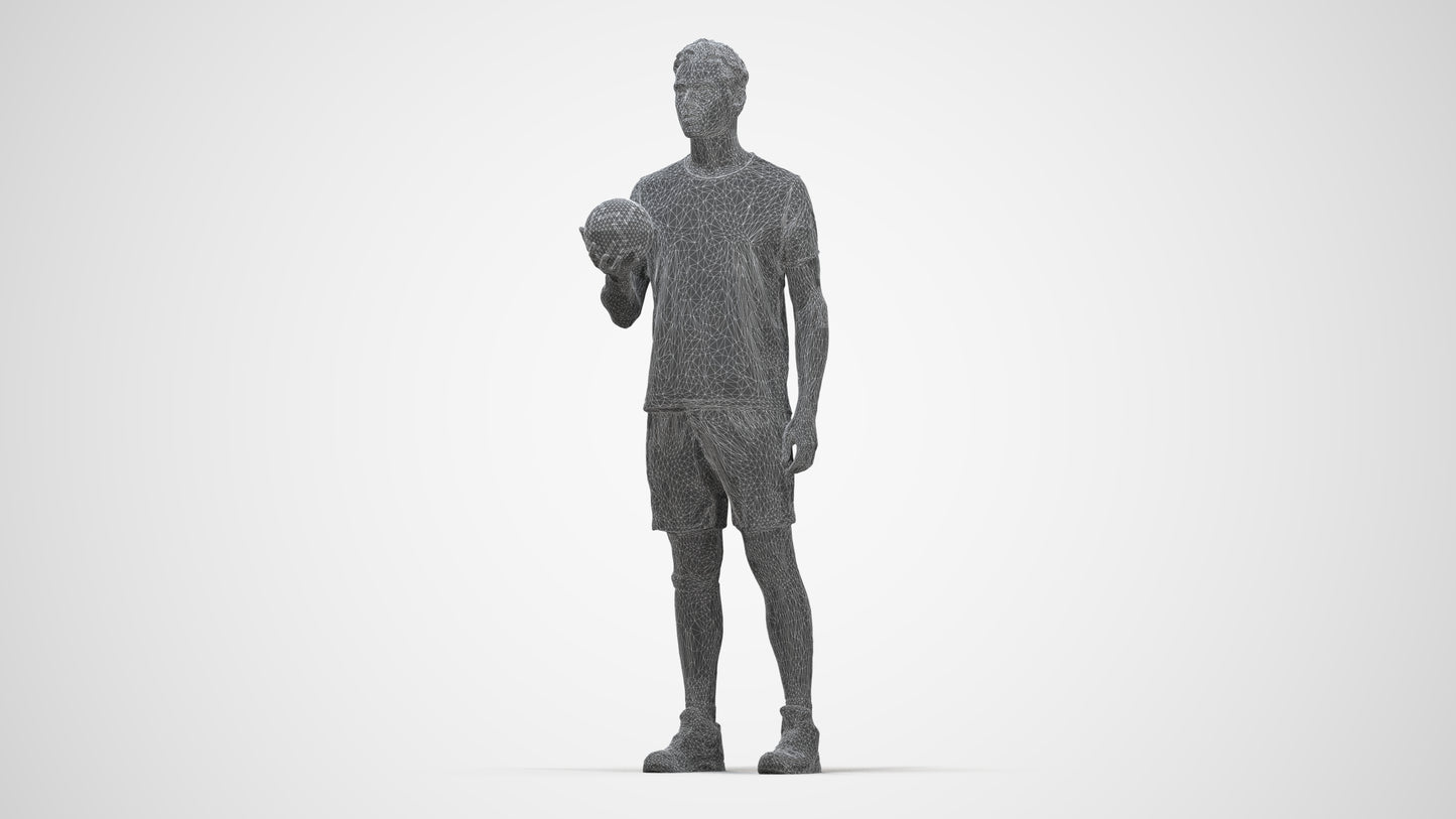 realistic 3D human man sport, archviz people FBX OBJ for Blender, wireframe back view