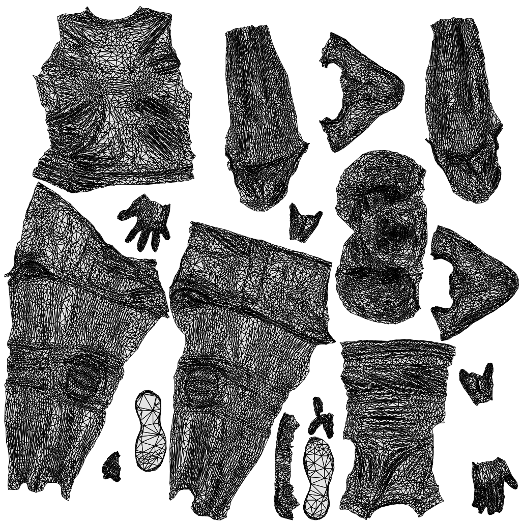 photogrammetry 3D woman sport, realistic human model archviz FBX, wireframe top-down view