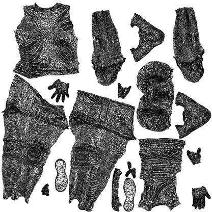 photogrammetry 3D woman sport, realistic human model archviz FBX, wireframe top-down view