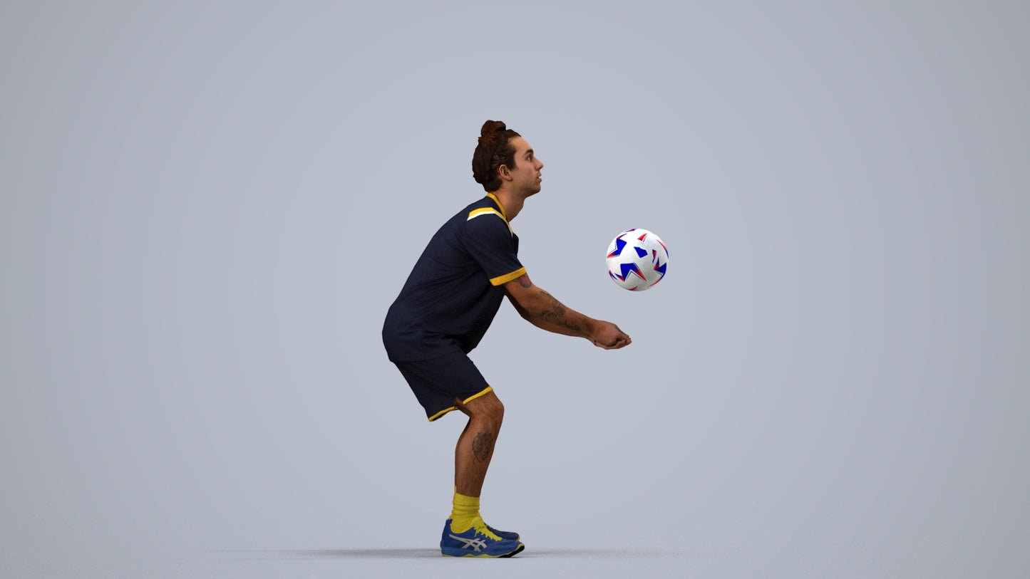 3D scanned man sport, photorealistic archviz people for Enscape and SketchUp, side view render