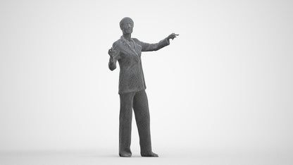 scanned 3D senior woman business, photogrammetry people for Enscape and V-Ray, three-quarter front view render
