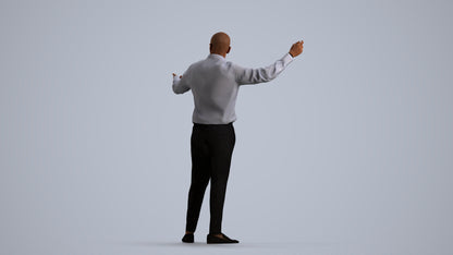 realistic 3D man business, scanned archviz people for Blender and 3ds Max, front view render