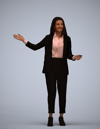 realistic 3D woman business, scanned archviz people for Blender and 3ds Max