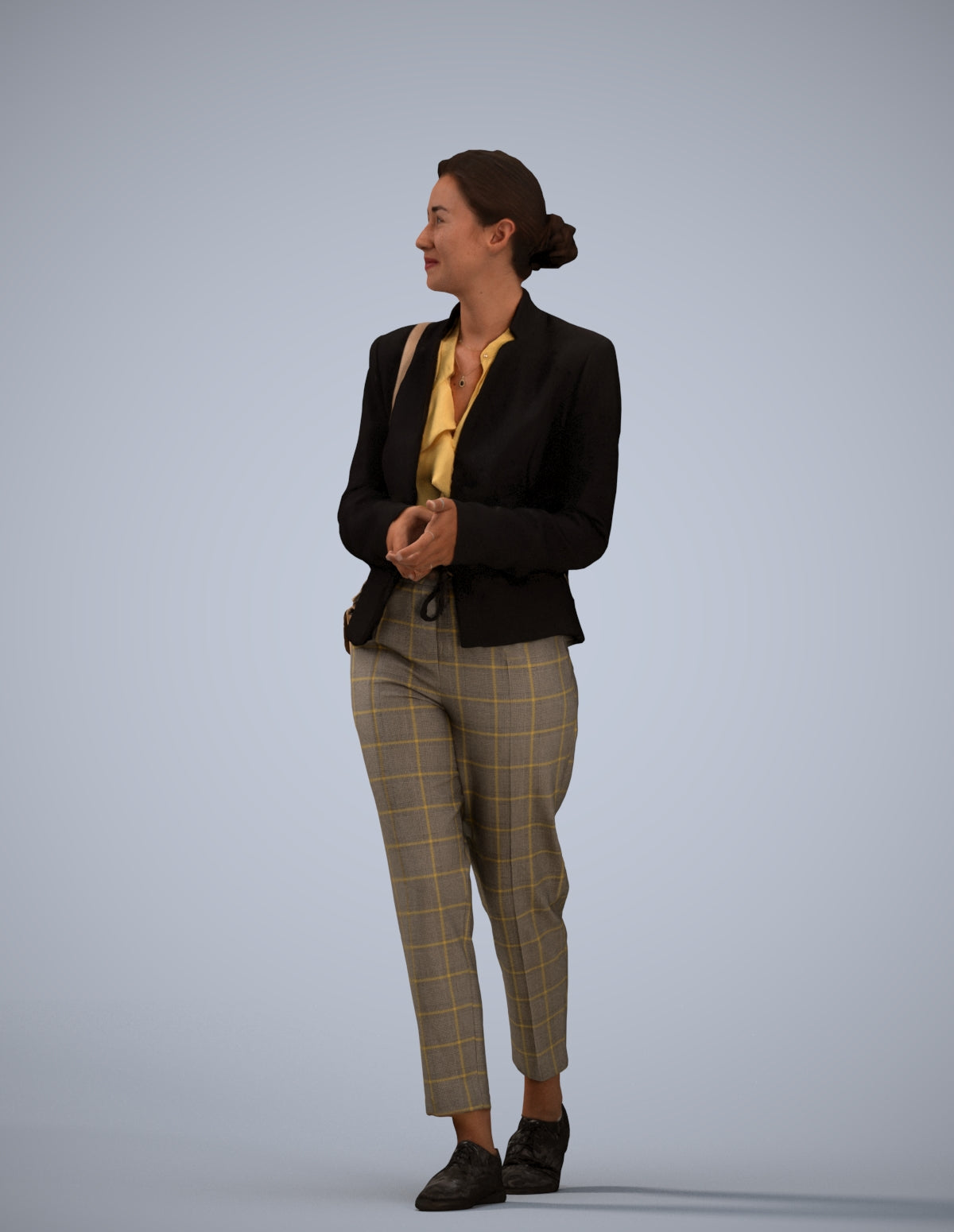 realistic 3D human woman business walking, archviz people FBX OBJ for Blender