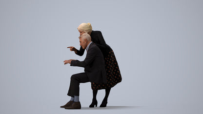 realistic 3D people senior woman business, render-ready for V-Ray and Corona, FBX OBJ, three-quarter view render