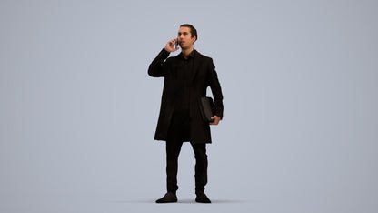 realistic 3D people man business standing, render-ready for V-Ray and Corona, FBX OBJ, standing pose render