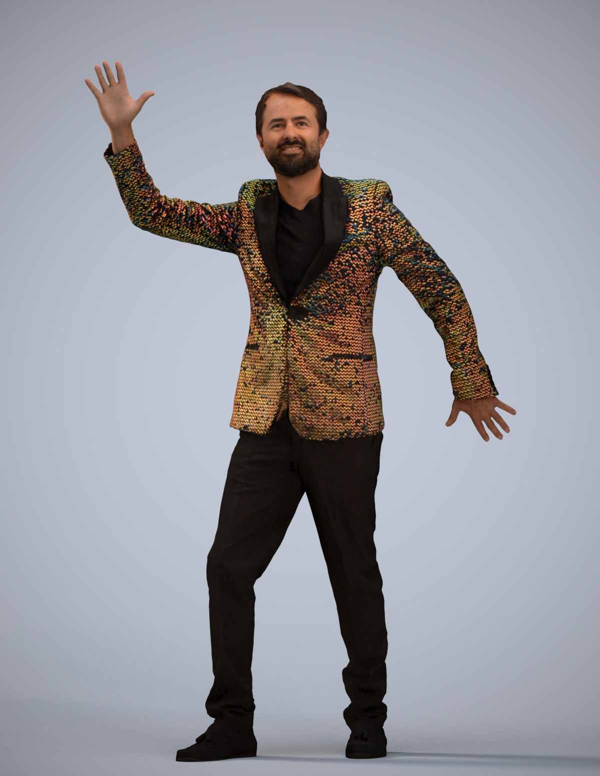 realistic 3D human man formal dancing, archviz people FBX OBJ for Blender