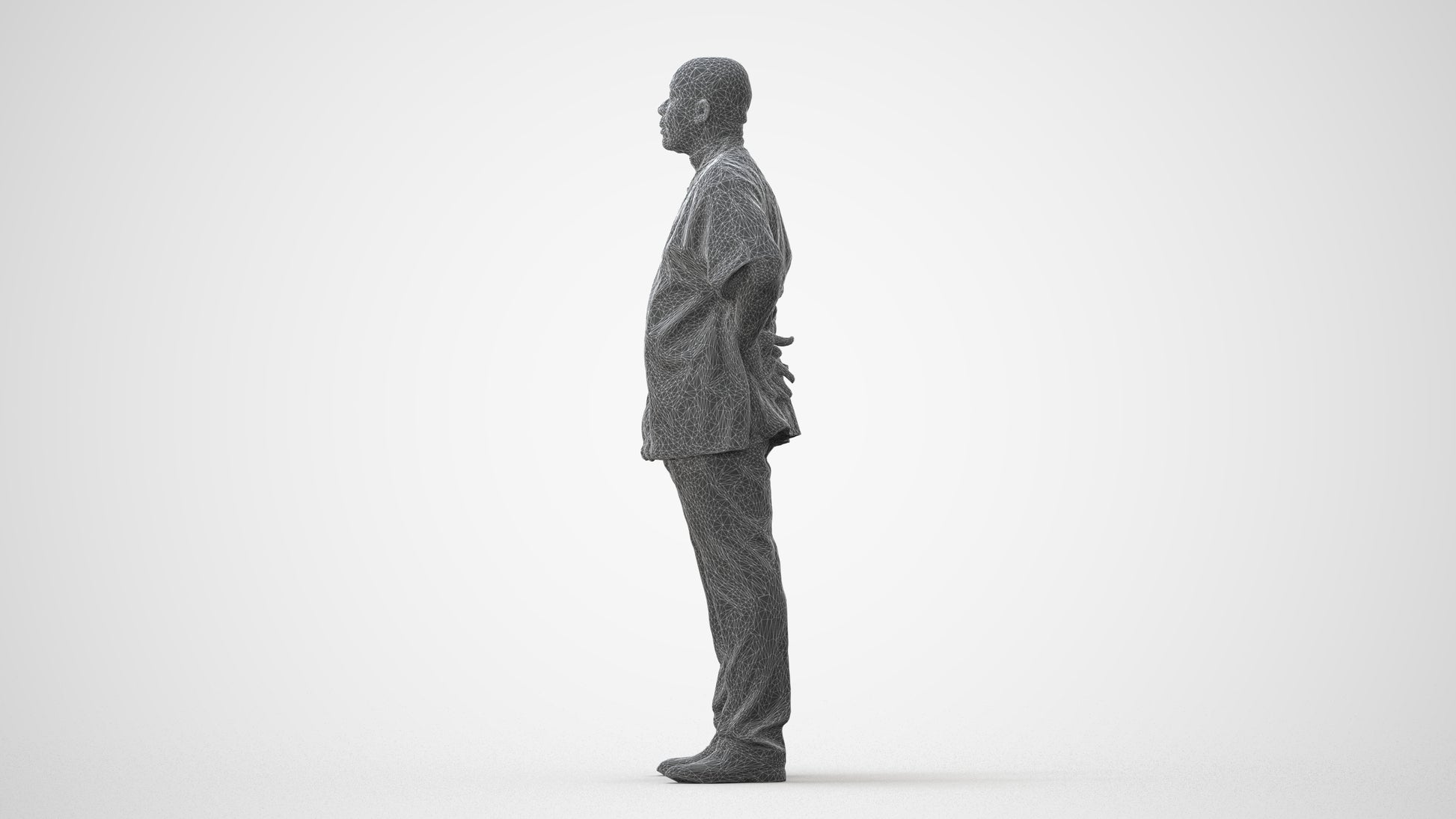 realistic 3D human man hospitality, archviz people FBX OBJ for Blender, square thumbnail