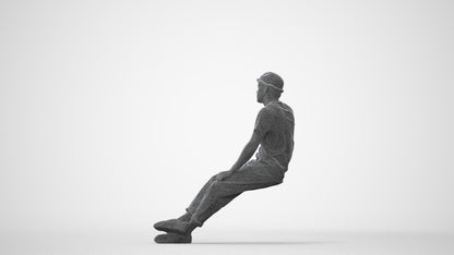 photogrammetry 3D man casual sitting, realistic human model archviz FBX, square thumbnail