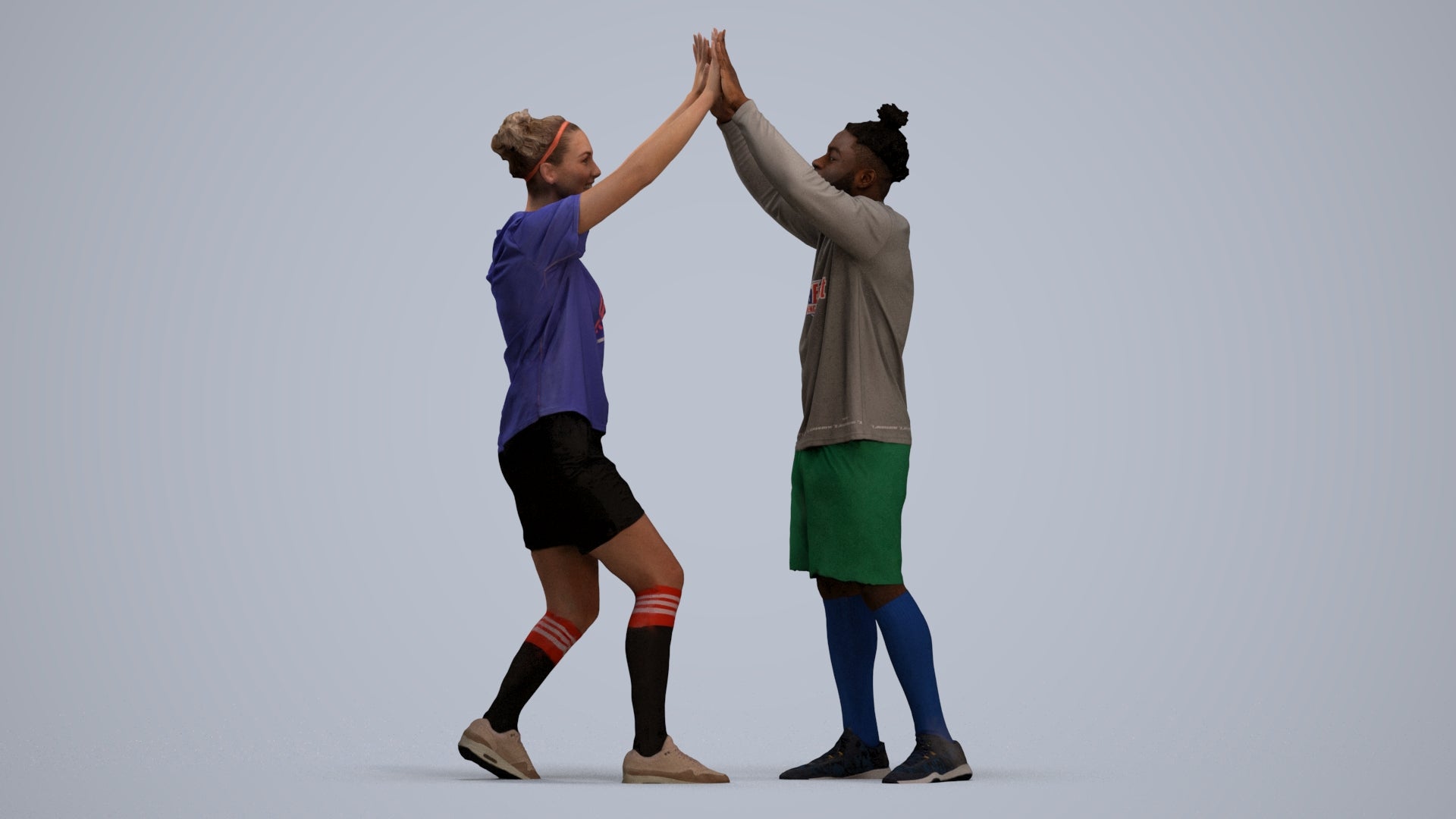 realistic 3D human woman sport, archviz people FBX OBJ for Blender, standing pose render