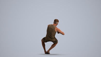 3D scanned man sitting casual, photorealistic archviz people for Enscape and SketchUp, front view render