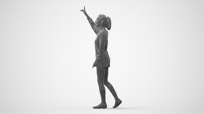 realistic 3D human woman sport, archviz people FBX OBJ for Blender, square thumbnail