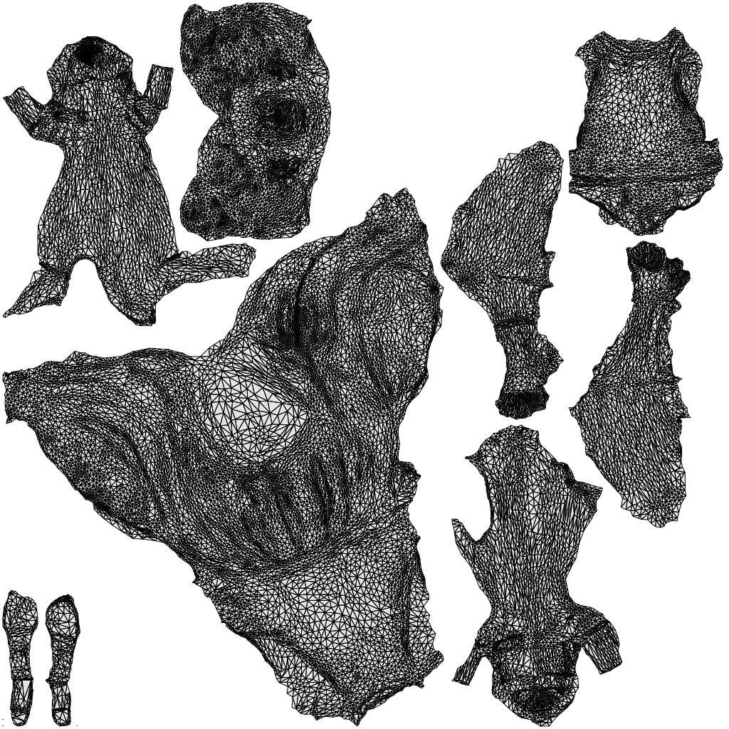 realistic 3D woman formal sitting, scanned archviz people for Blender and 3ds Max, wireframe top-down view