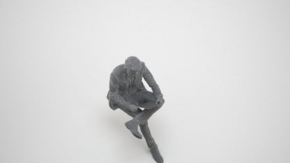 3D people model man business, scanned human for 3ds Max rendering, wireframe three-quarter view