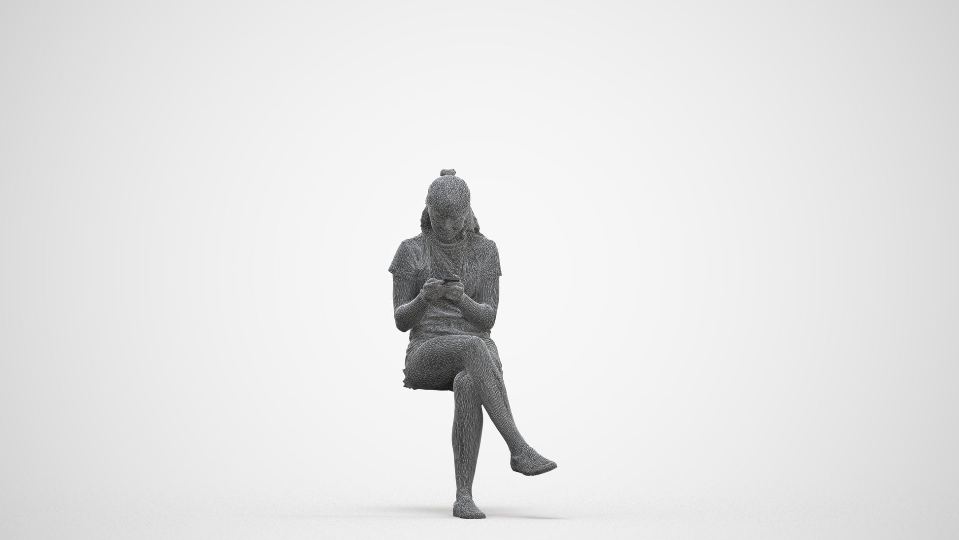 photogrammetry 3D girl casual kids, realistic human model archviz FBX, three-quarter front view render