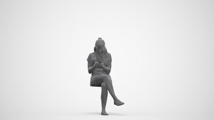 photogrammetry 3D girl casual kids, realistic human model archviz FBX, three-quarter front view render