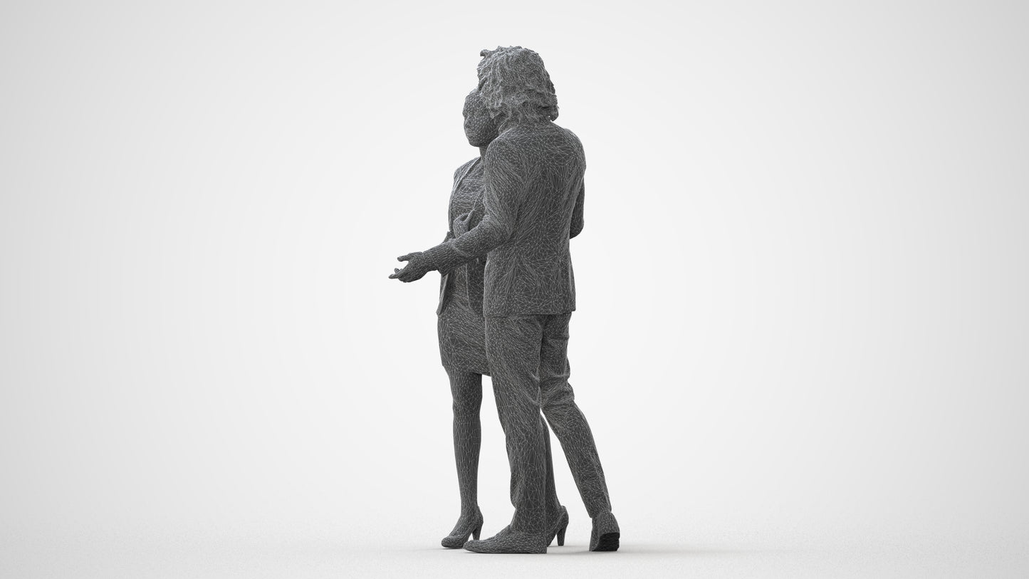 3D human model woman business, photogrammetry scanned person for archviz, square thumbnail