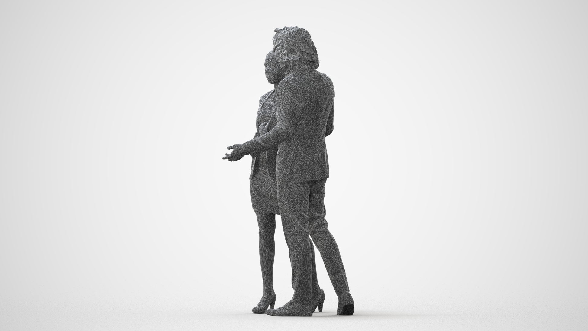 3D human model woman business, photogrammetry scanned person for archviz, square thumbnail