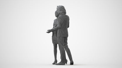 3D human model woman business, photogrammetry scanned person for archviz, square thumbnail