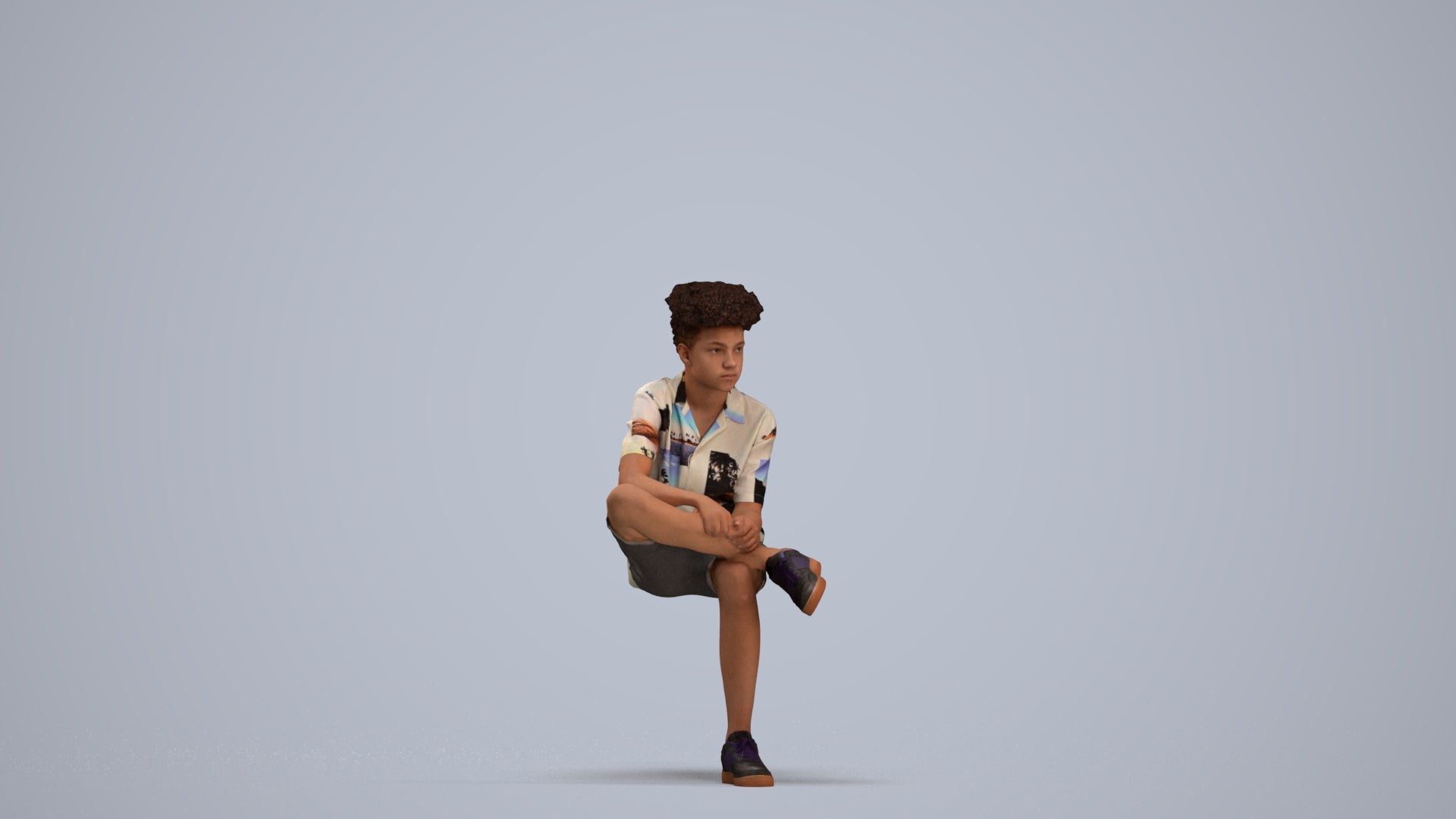 scanned 3D boy casual kids, photogrammetry people for Enscape and V-Ray, standing pose render
