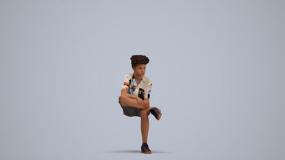 scanned 3D boy casual kids, photogrammetry people for Enscape and V-Ray, standing pose render