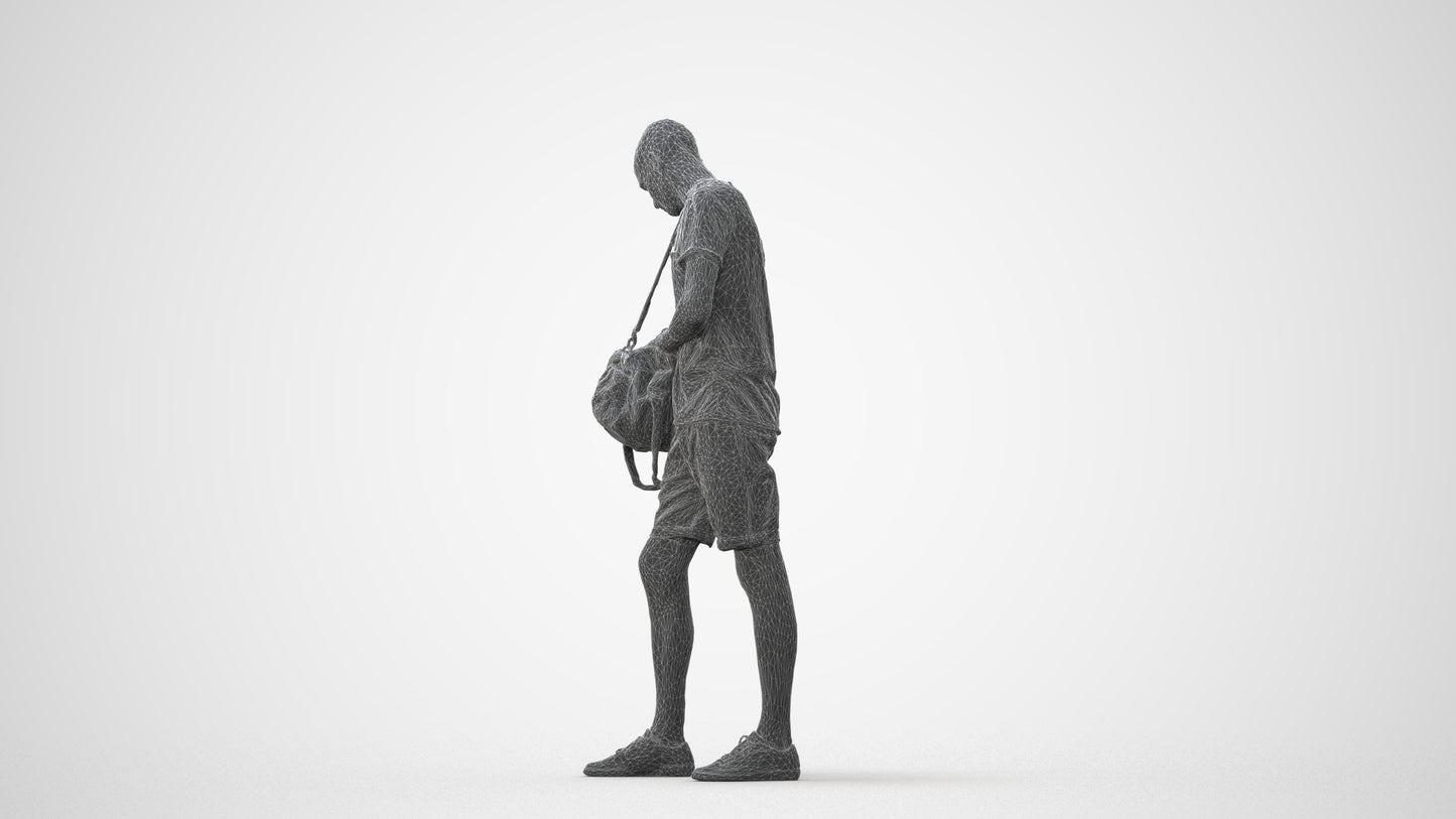 realistic 3D people man casual standing, render-ready for V-Ray and Corona, FBX OBJ, square thumbnail