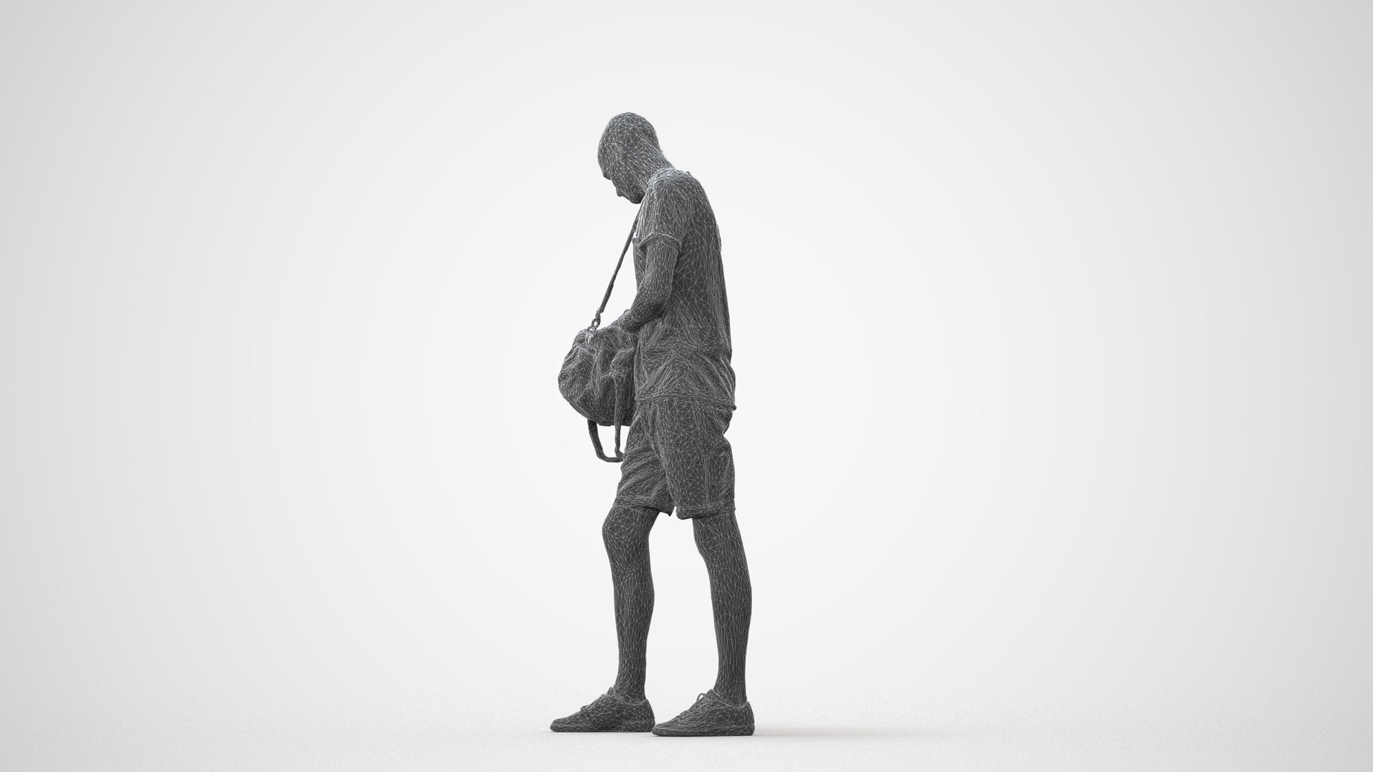 realistic 3D people man casual standing, render-ready for V-Ray and Corona, FBX OBJ, square thumbnail