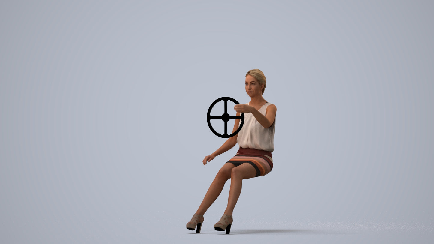 3D people model woman business mix, scanned human for 3ds Max rendering, three-quarter view render