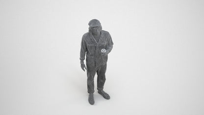 realistic 3D people man casual standing, render-ready for V-Ray and Corona, FBX OBJ, wireframe three-quarter view