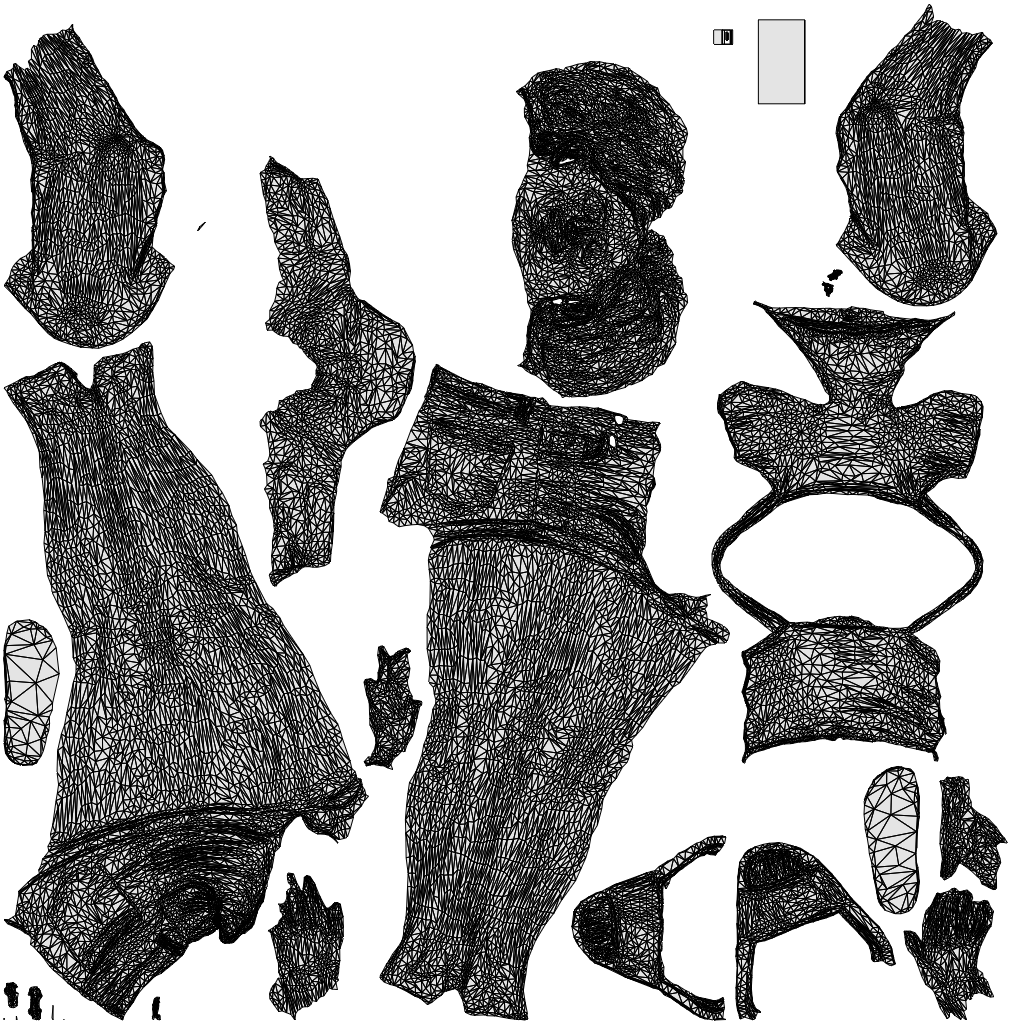 3D human model woman casual standing, photogrammetry scanned person for archviz, wireframe top-down view