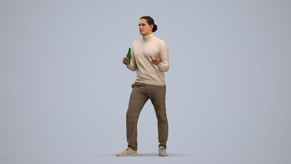 photogrammetry 3D man casual standing, realistic human model archviz FBX, standing pose render