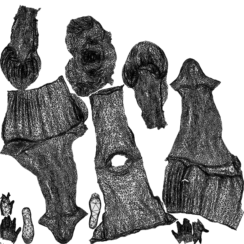 3D scanned woman standing casual, photorealistic archviz people for Enscape and SketchUp, wireframe top-down view