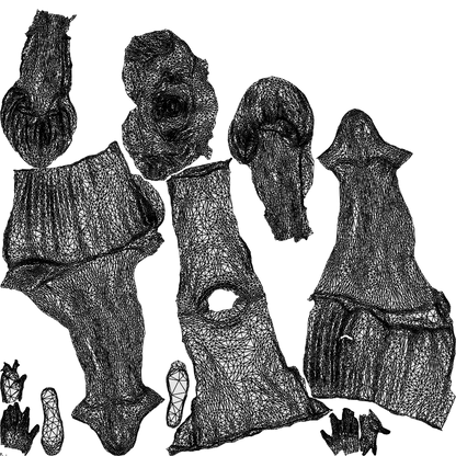3D scanned woman standing casual, photorealistic archviz people for Enscape and SketchUp, wireframe top-down view