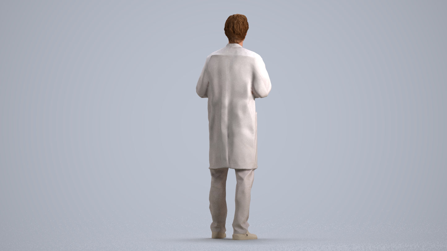 realistic 3D people man medical, render-ready for V-Ray and Corona, FBX OBJ, front view render