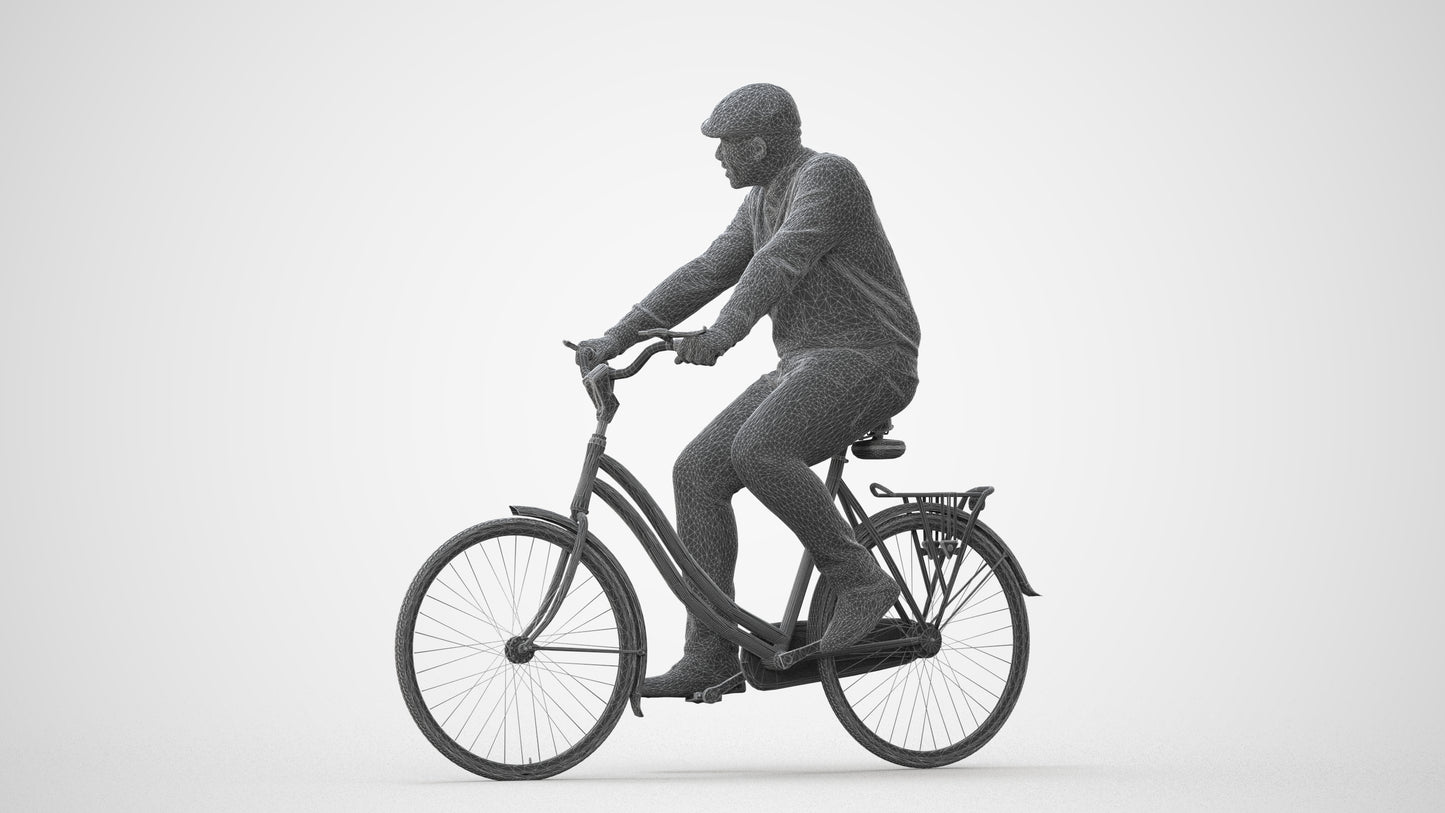 realistic 3D people man casual cycling, render-ready for V-Ray and Corona, FBX OBJ, square thumbnail