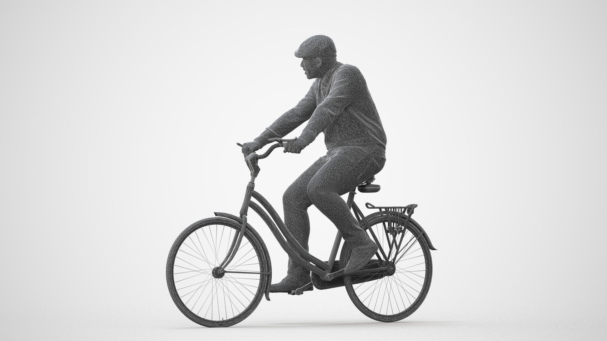 realistic 3D people man casual cycling, render-ready for V-Ray and Corona, FBX OBJ, square thumbnail