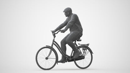 realistic 3D people man casual cycling, render-ready for V-Ray and Corona, FBX OBJ, square thumbnail