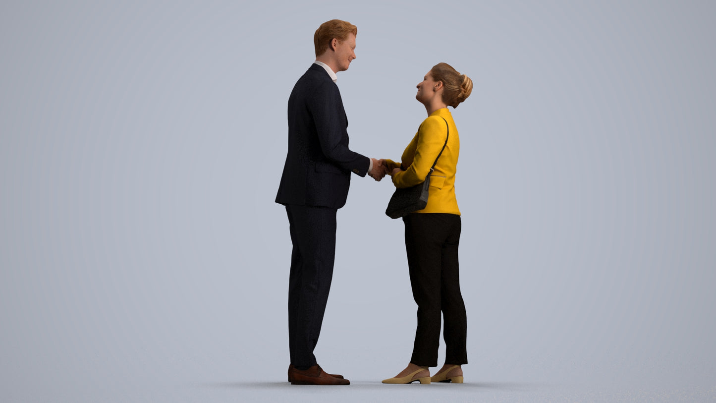 realistic 3D people woman business, render-ready for V-Ray and Corona, FBX OBJ, front view render